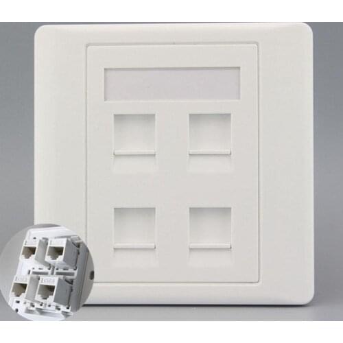 Wall Plate 1 / 2 / 4 Ports Network Ethernet LAN RJ45 CAT 6 Type Socket Panel Faceplate Homeplug Adapter 86mm * 86mm Standard