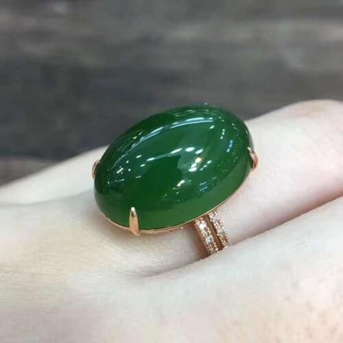 Wedding Ring Natural Real Jade Ring Fashion Rings, Real 925 Sterling Silver Rings For Women
