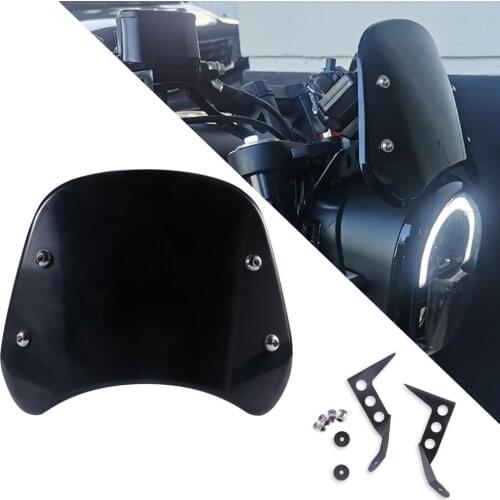 Motorcycle Black Front Headlight Windshield Fairing Windscreen Deflector For Benelli Leoncino 250 Universal