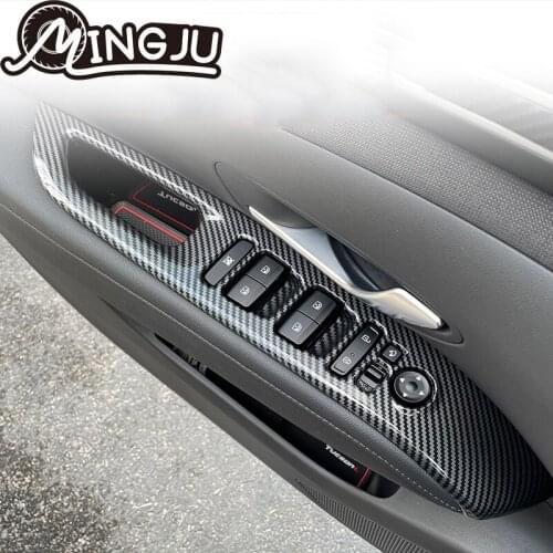 Car Carbon Fiber Panel Cover For Tucson NX4 2021 Central Control Gear Shift Box Outlet Armrest Interior Styling Accessories