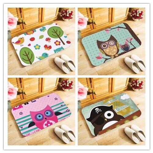 Cartoon Owls Personalized Floor Funny Doormat Carpet Rug Indoor Bedroom Kitchen door Mat 40x60cm