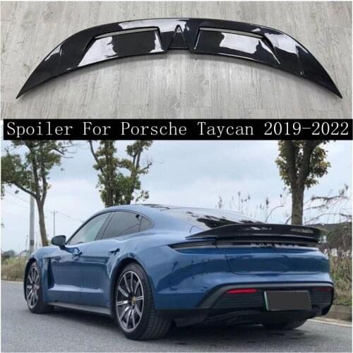 Real Carbon Fiber Rear Trunk Lip Spoiler Wing Fits For Porsche Taycan 2019 2020 2021 2022