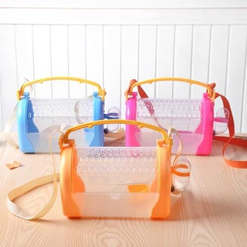 Hamster Carrier Portable Plastic Cage Outdoor Carrying Small Pet Straps Box Feeding Bowl Water Kettle Chinchilla Guinea Pig Box