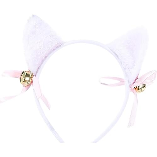 Headband Knot Hair Hoop For Women Cats Ears With Bell Hair Headband Cosplay Party Headband Gift Hair Accessory