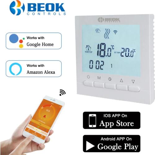 Programmable Room Heating WIFI Thermostat Digital Temperature Controller Regulator for Gas Boilers 220V Works With Google Home