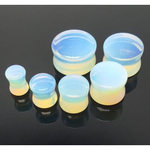 ON SALE Fashion Opalite Stone Stretcher Ear Plugs Tunnel Gauges Piercing Expander Women Men Body Jewelry Accessories 8-20mm