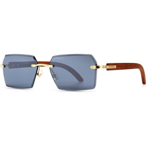 MERCELYN Modern Rimless Designer Sunglasses For Men And Women Vintage Street Fashion Square Frameless Sun Glasses