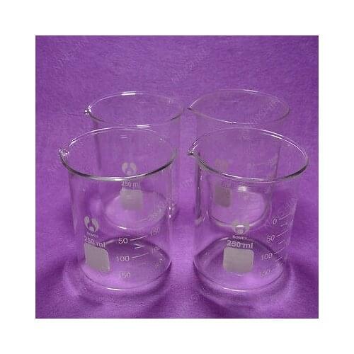 250 ML Glass Beaker, 4pcs/lot,lab Glassware,GG17 Laboratory Beakers