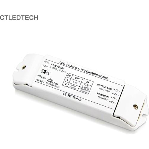 LED Strip Light DC12V DC24V potentiometer led driver 0-10V 1-10V driver PUSH DIM led dimming driver 1CHx16A