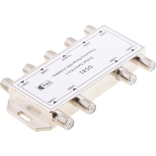 DiSEqC Satellite signal Dish LNB Combiner 8 Way Switch to 1