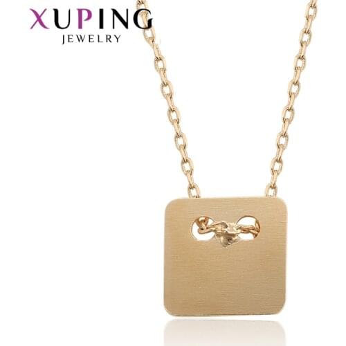 Xuping Fashion Square Pendant Necklace Party Temperament Jewelry for Women Party New Years Day Gifts 44936