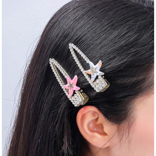Girls Starfish Hair Barrette Stick Hairpin Hair Rhinestone Hair Clip Styling Accessories For Women Girls Fashion New Hair Clips