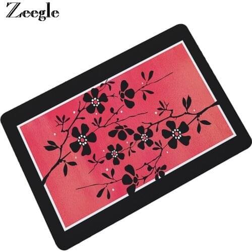 Zeegle Doormats Entrance Door Mat Flower Pattern Carpets For Living Room Home Decor Area Rug Bedroom Carpets Bathroom Mats