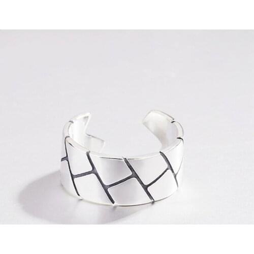 Sole Memory Retro Thai Silver Geometric Fashion Sweet Simple Cute 925 Sterling Silver Female Resizable Opening Rings SRI340