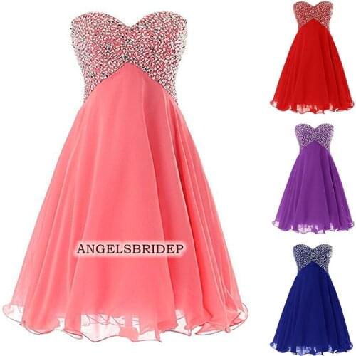 ANGELSBRIDEP Short Homecoming Dresses Sweetheart Beading Vestidos de festa Junior Graduation Formal Party Gowns