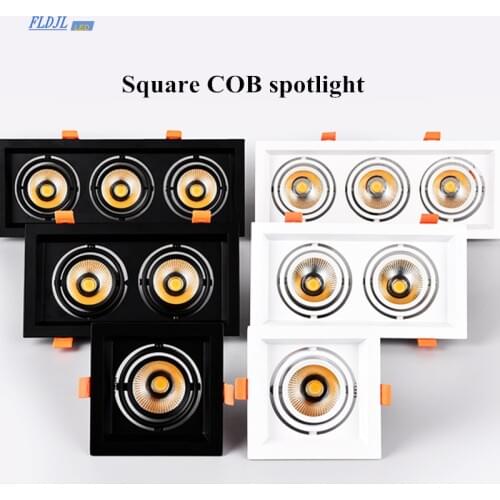 1pcs Super Bright Recessed square LED Dimmable Downlight COB 10w 15W LED Spot light LED decoration Ceiling Lamp AC110V 220V