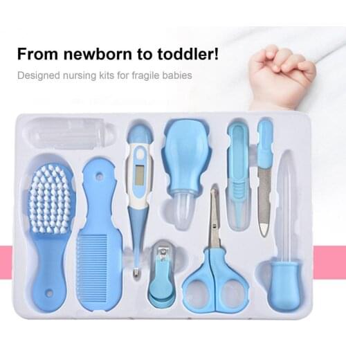 10Pcs/Set Daily Baby Care Kit Newborn Nail/Hair/Oral Care Tools Suit Portable Mini Infant Grooming Accessories Care Supplies