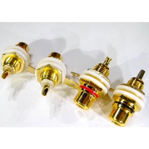 20Pcs Gold Plated RCA Terminal Jack Plug Female Socket Chassis Panel Connector for Amplifier Speaker