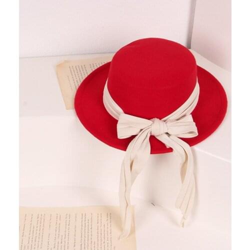 2021 Lovely Kids Bowler Hat Unisex Bowknot Bucket Hat Fisherman Cap Fedora for Spring Autumn Winter