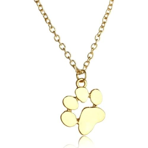 24PC Wholesale Fashion Cute Pets Dogs Footprints Paw Chain Pendant Necklaces Jewelry For Family Dog Pet Lover Fashion Hot New