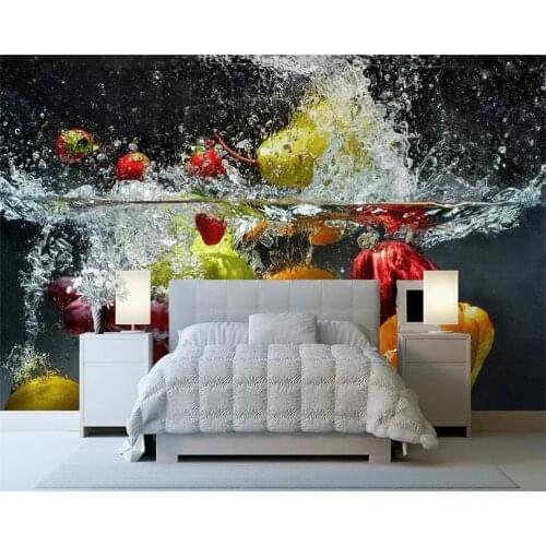 Beibehang Custom murals 3d photo wallpaper Beautiful water dancing multicolored fruits art restaurant kitchen 3d wallpaper mural