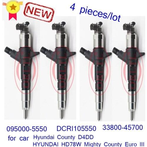 4 pieces/lot DCRI105550 Common Rail Injector 095000-5550 33800-45700 New 5550For Hyundai County D4DD Mighty County Euro III