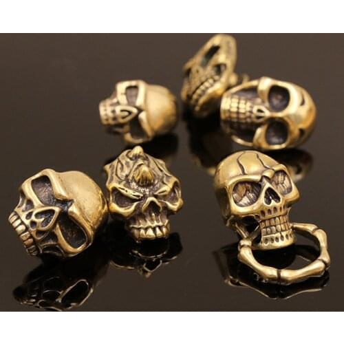 5 Pcs Gothic Brass Skull Conchos Studs Screw Back Punk Rivets for Leather Craft Bag Wallet Garment Decor