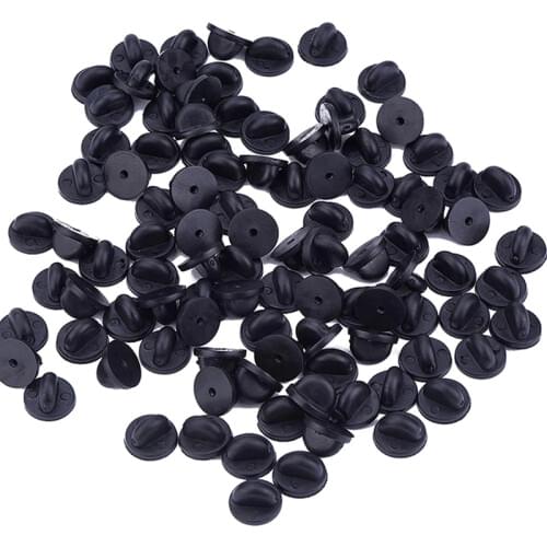 50pcs Colorful PVC Rubber Pin Backs Butterfly Clutch Backings Pin Cap Keepers Replacement for Brooch Jewelry