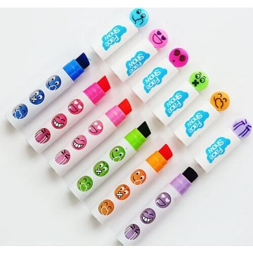 6 pcs/Lot 6 Colors Creative Seal Pen Watercolor Marker Pens Cute School Office Home Supplies Seal Highlighter