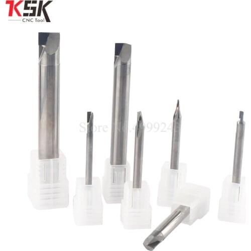 Diamond cnc milling cutter 1 or 2 Flutes Carbide tungsten end mills with PCD blade cutting tool for CNC machine