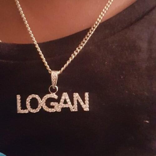 2020 3A Zircon Personalized Custom Name Necklace for Women Men Pendant Stone Chain Zirconia Necklaces With 4mm Cuban Chain Gift