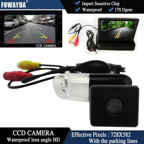 FUWAYDA Color CCD Car Rear View Camera for Mercedes-Benz B200 A-class W169 B-Class T245+4.3 Inch foldable LCD Monitor WATERPROOF