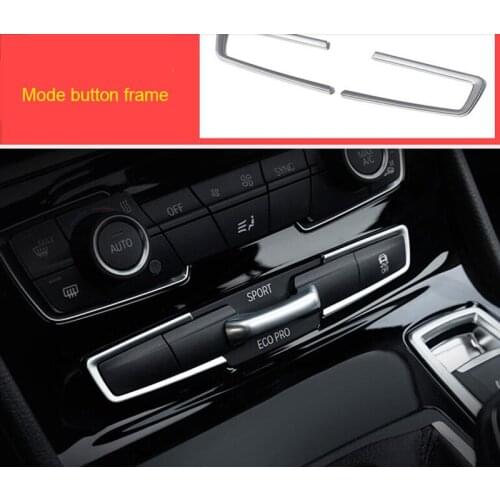 For BMW 2 series Gran tourer F46 218i 220i 2015-2019 ABS mode button frame chrome molding trim 2pcs