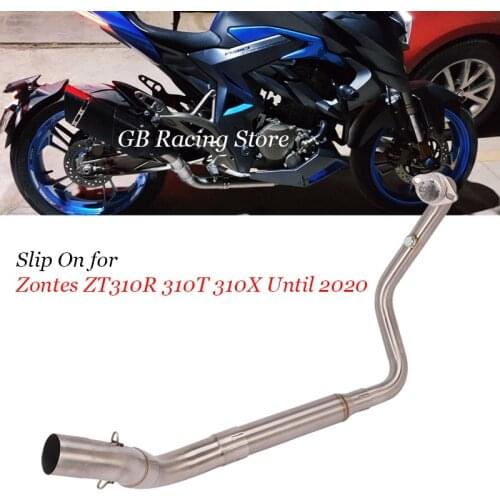 For Zontes ZT310R 310T 310X Until 2020 Motorcycle Front Link Pipe Stainless Steel Set System Non-destructive installation Escape