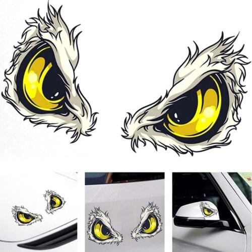 Fuzhen Boutique Decals Exterior Accessories Lifelike Car Stickers 3D Eagle Eyes Animal Car Window Waterproof PVC Decal