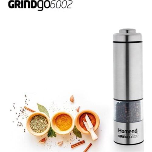 HOMENDD Grindgo 6002 Salt Pepper Grinder Electric Mill For Herb Pepper Spice Adjustable Kitchen Grinding Gadgets