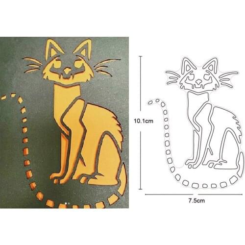 Customized dies Cute Halloween Cat Metal Cutting Dies DIY Scrapbooking Stamps Craft Embossing Die Cut Card Making Stencils dies
