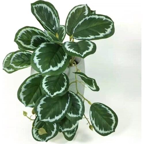 26CM Artificial Realistic Plants Wall Leaf Plastic Mini Banyan Green Fake Palm Tree Branches DIY Crafts Home Garden Hotel Decor