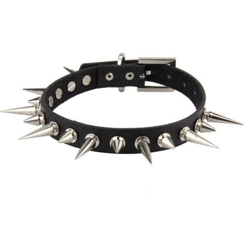 Punk spiked choker collar with spikes Rivets women men Emo Studded chocker necklace goth jewelry