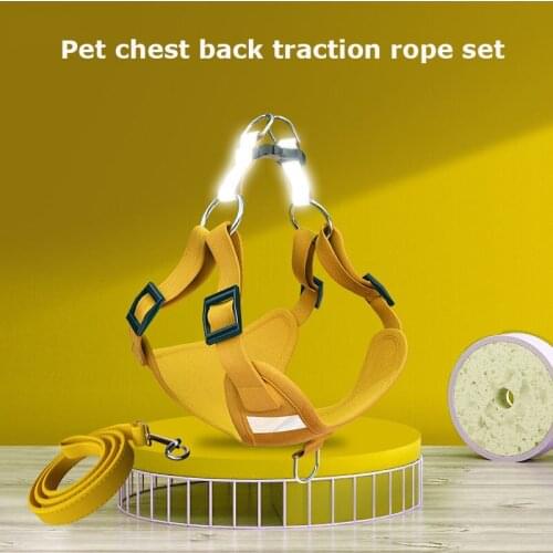 Small Dog Harness and Leash Set Reflective Nylon Adjustable Small Dog Harness Leads Rope Set for Small Medium Dog Red Black Blue