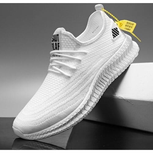 Big Size Sneakers Shoes for Men Lightweight Breathable Running Walking Male Footwear Soft Sole Lace-up 39-46