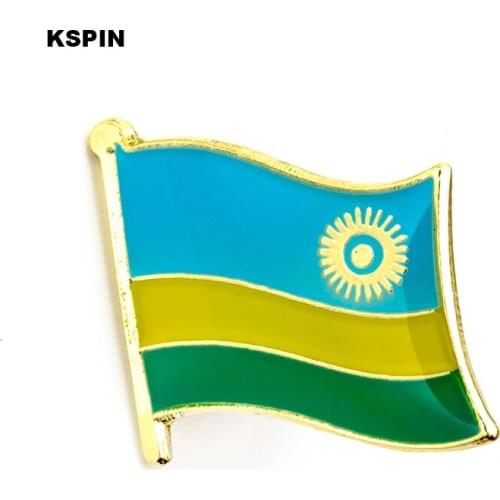 Rwanda Square Buttons for Clothes Icon Backpack Brooches Pins for Clothes KS-0108