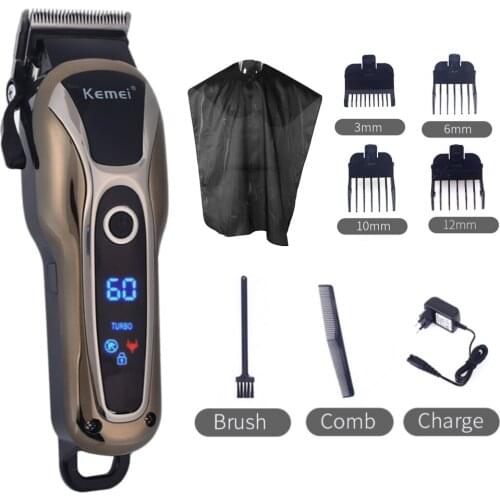 Hair Clipper Professional 110v-240v Turbocharged Hair Trimmer LCD Display Rechargeable Haircut Men Electric Shaver Barber Cutter