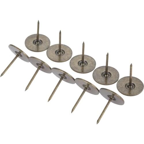 10pcs Antique Bronze Upholstery Nails Flat Round Head Metal Pushpins 19mmx22mm Vintage Tacks Stud Jewelry Case Wine Sofa Decor