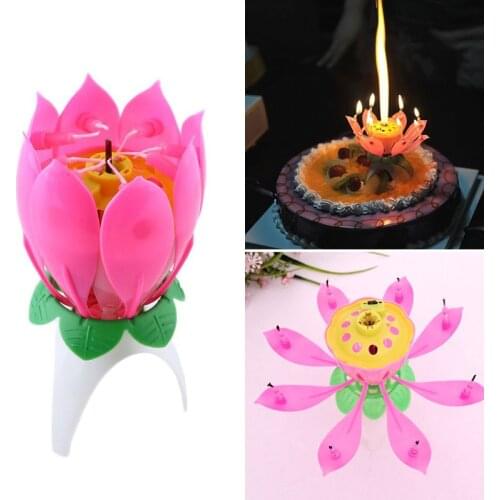 Joy Singing Music Birthday Candle Monolayer Lotus Candle Flowering Music Candle MAZI888
