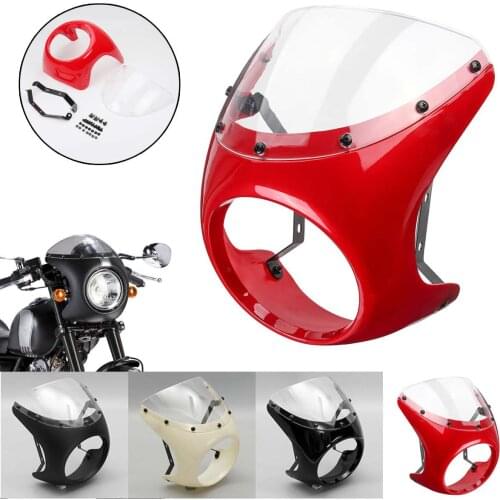 New universal 7-inch motorcycle headlight handlebar fairing screen retro cafe racer style for Yamaha/Suzuki/Honda