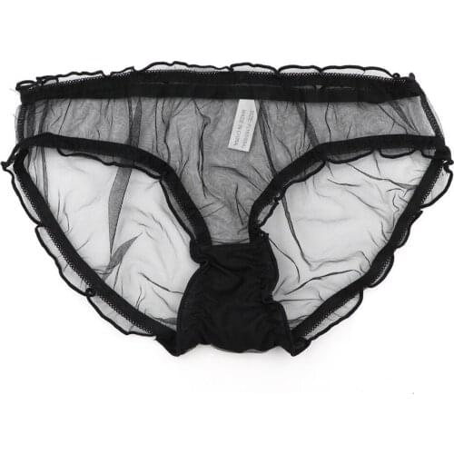 New Novelty Manview panties Gay underwear Ice Silk Fabric Low Waist U Convex Sexy Crotch Transparent Gauze Briefs