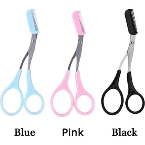 Stainless Steel Eyebrow Scissors With Comb Remover Eyebrow Cutter Hair Removal Grooming Shaping Shaver Trimmer Makeup Tools