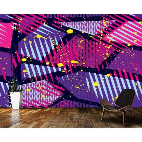 Papel de parede Colorful geometric fashion 3d wallpaper,living room tv wall bedroom wall papers home decor KTV bar mural