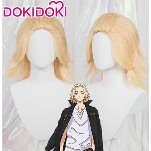 DokiDoki Anime Tokyo Revengers Cosplay Sano Manjirō Wig Light Blonde Short Hair Male Sano Manjirou Wig